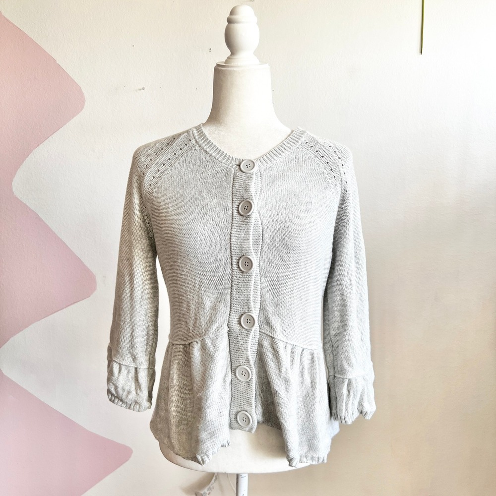 Merona Babydoll Button Front‎ Cardigan Vintage Style Y2K 2000s Coquette Medium